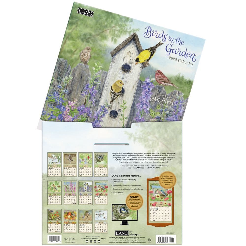 Birds in the Garden 2025 Wall Calendar by Jane Shasky