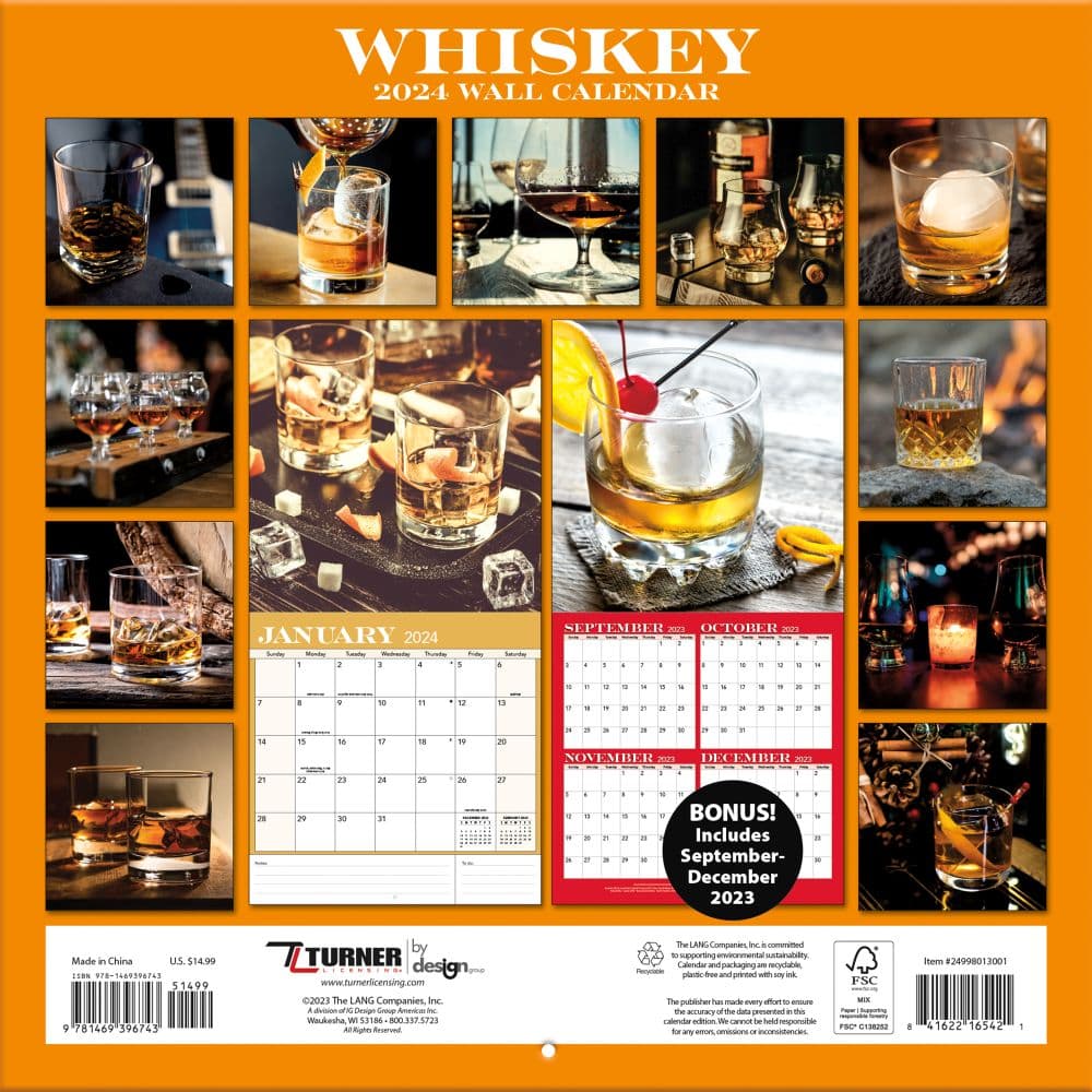 Whiskey Photo 2024 Wall Calendar