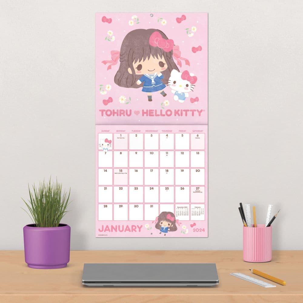 Hello Kitty Fruits Basket 2025 Wall Calendar