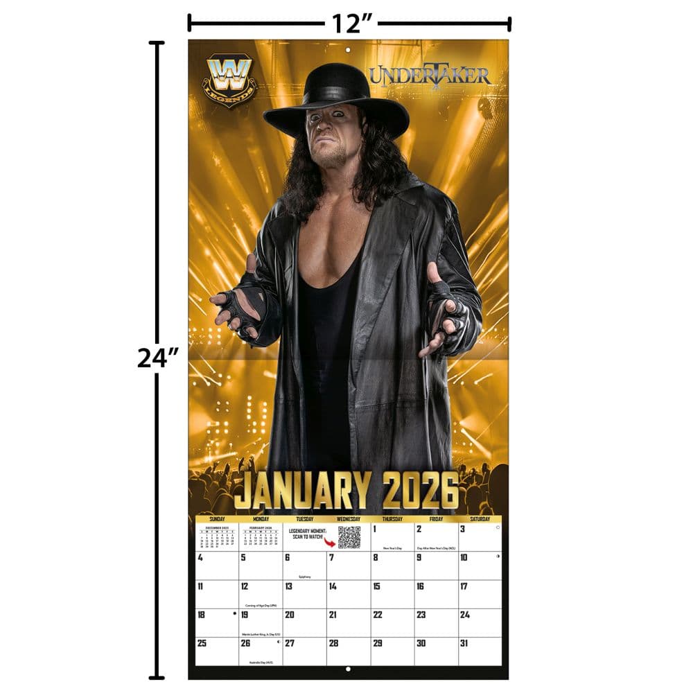 WWE Legends 2026 Wall Calendar Fourth Alternate Image