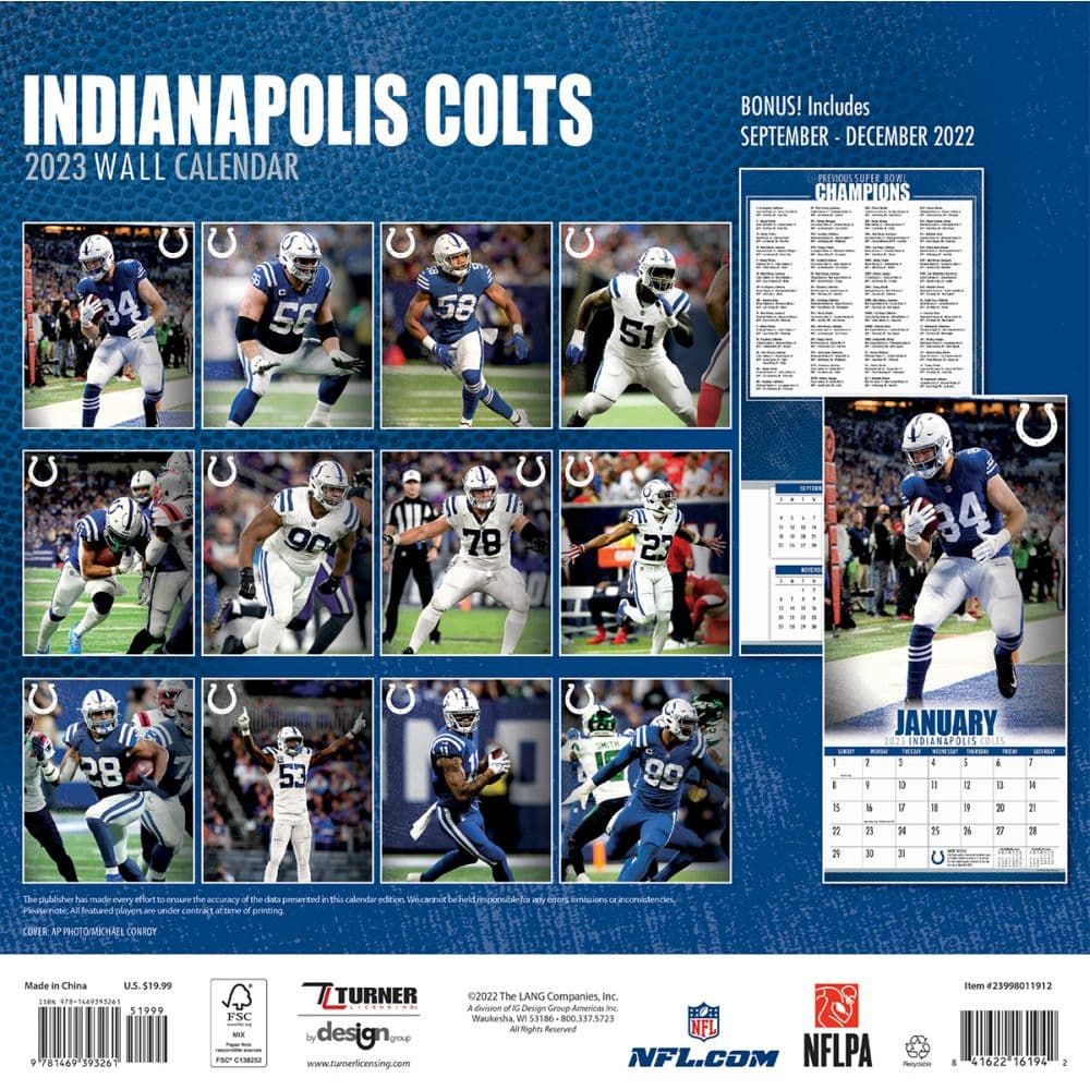 Nfl Indianapolis Colts 2023 Wall Calendar Free Hot Nude Porn Pic Gallery