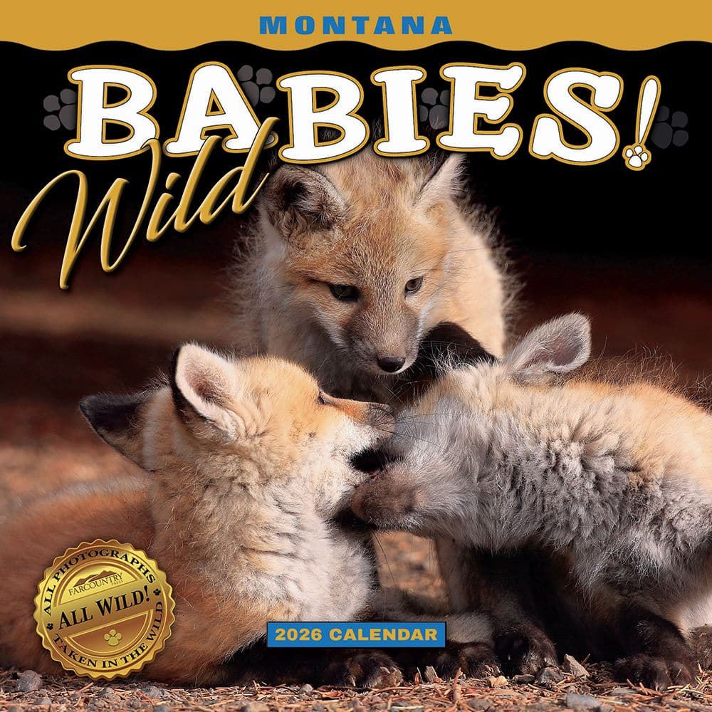 Montana Wild Babies 2026 Mini Wall Calendar Main Image