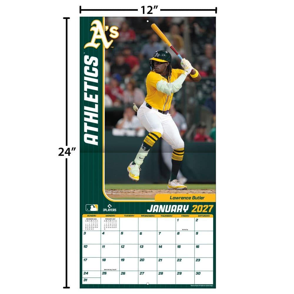 MLB Oakland Athletics 2027 Wall Calenda Fourth Alternate Image