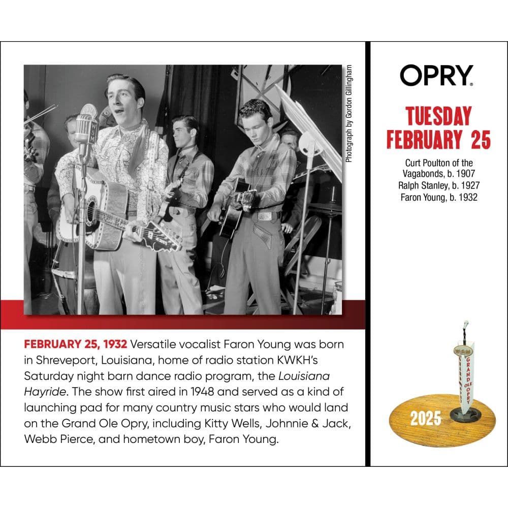 Grand Ole Opry 2025 Desk Calendar Third Alternate Image