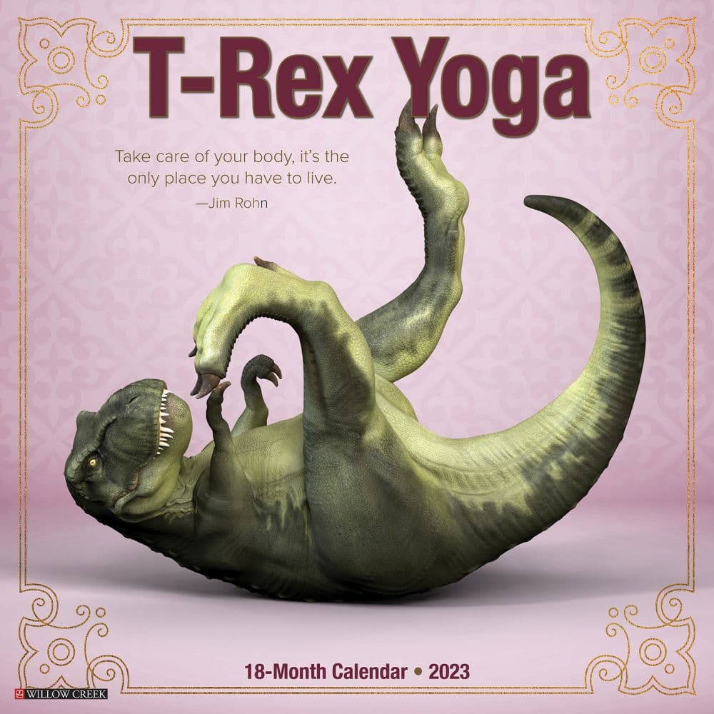 Willow Creek Press T-Rex Yoga 2023 Wall Calendar
