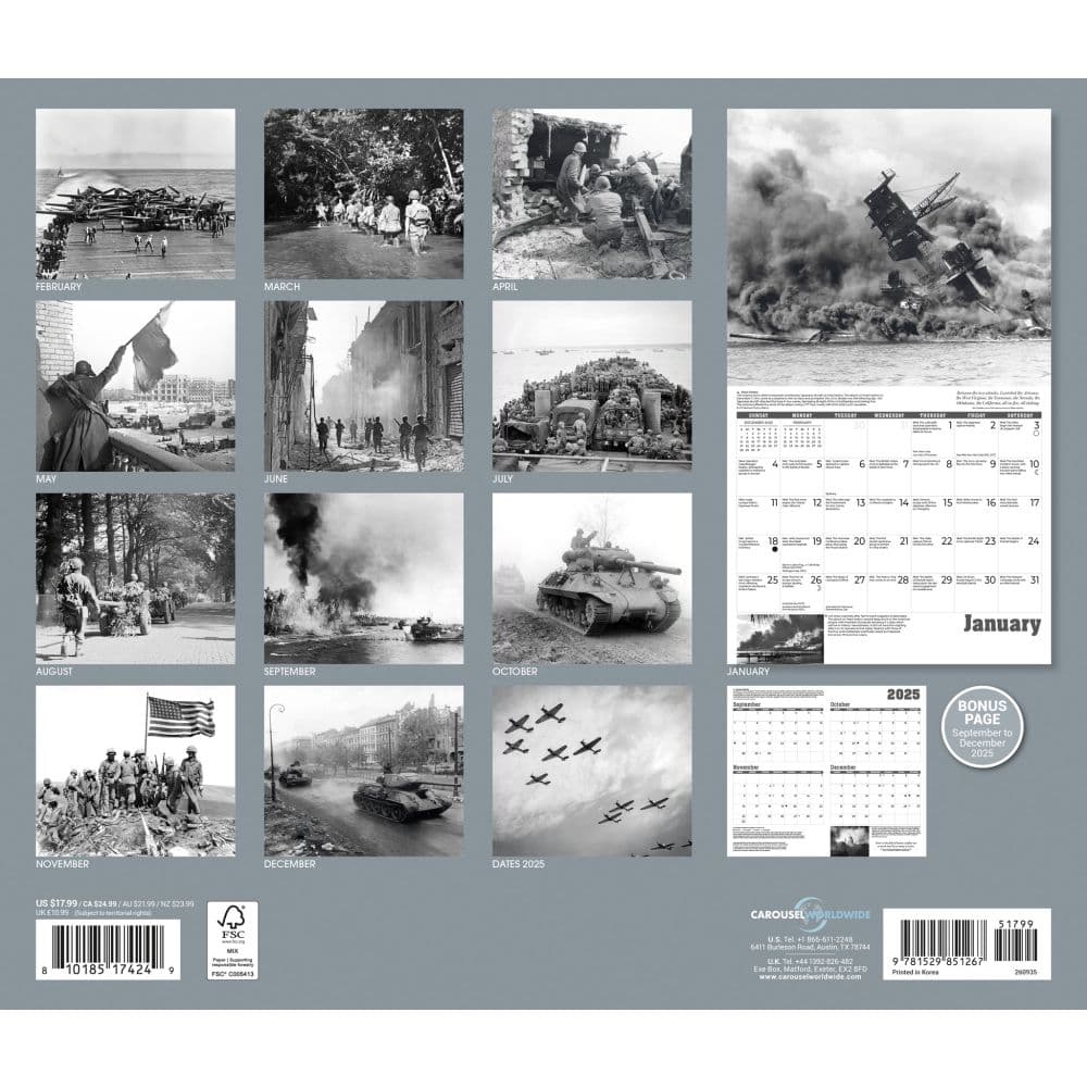 World War II Deluxe 2026 Wall Calendar First Alternate Image