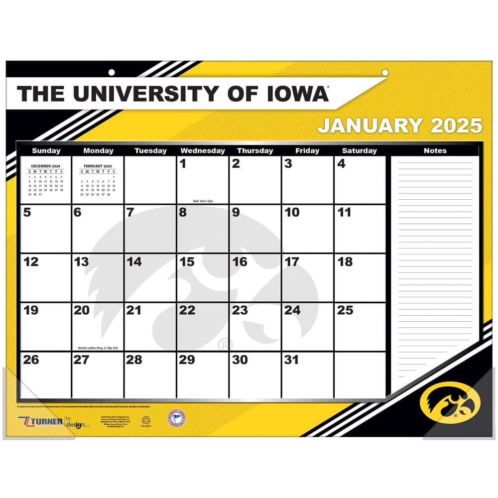 COL Iowa Hawkeyes 2025 Desk Pad First Alternate Image