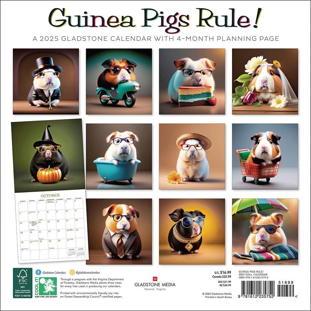 Guinea Pigs Rule 2025 Wall Calendar First Alternate Image width="1000" height="1000"