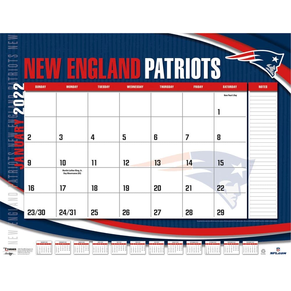 Patriots Calendar 2022 Nfl Football 2022 Calendars