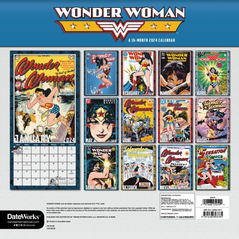 Wonder Woman 1984 2024 Wall Calendar Alternate Image 2