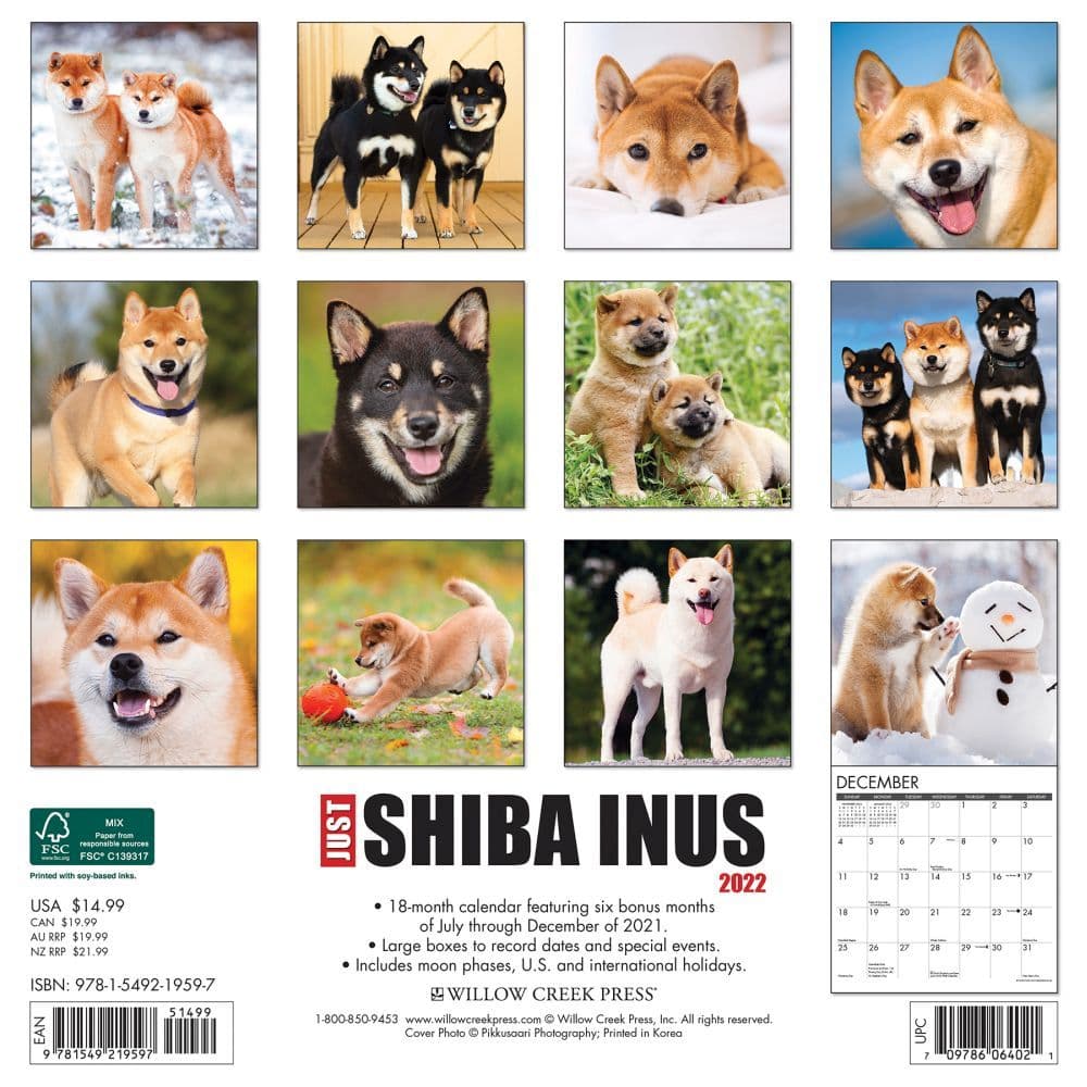 Shiba Inus 2022 Wall Calendar - Calendars.com