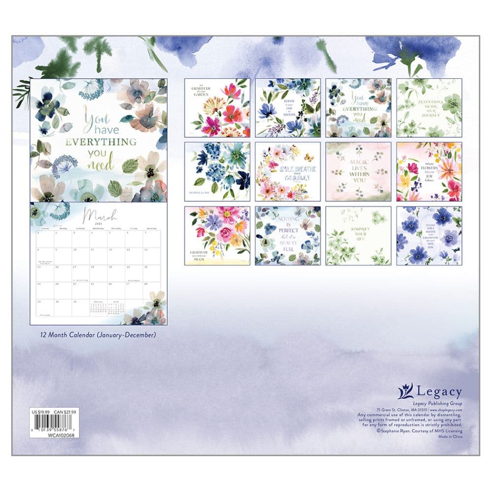 Gratitude by Stephanie Ryan 2026 Wall Calendar First Alternate Image