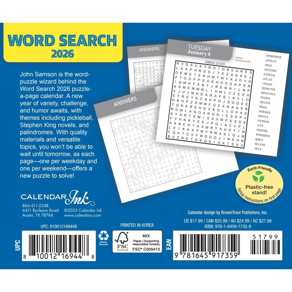 Word Search 2026 Desk Calendar First Alternate Image