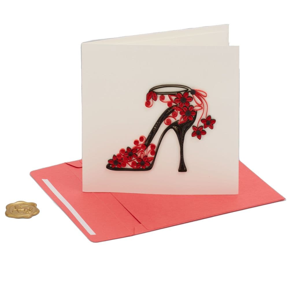 Fashion Shoe Quilling Birthday Card Fifth Alternate Image width=&quot;1000&quot; height=&quot;1000&quot;