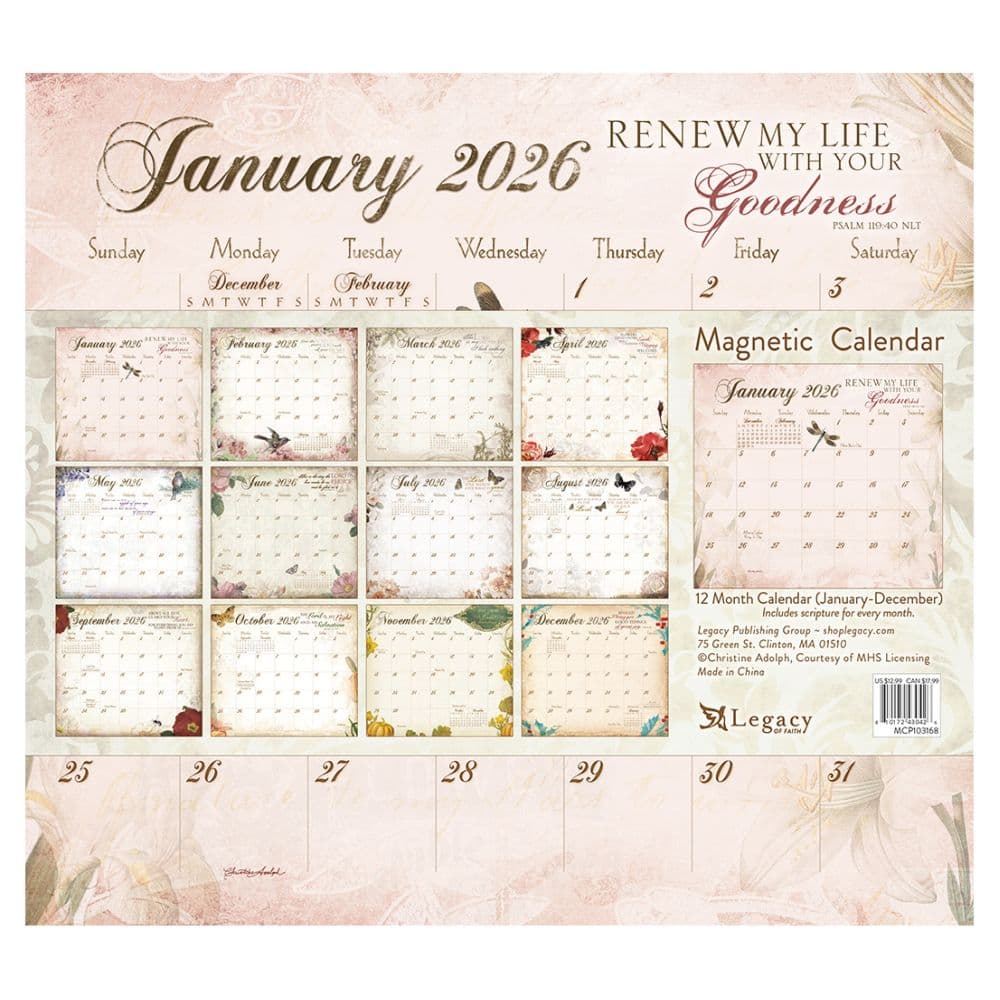 Walk by Faith 2026 Magnetic Calendar by Christine Adolph First Alternate Image