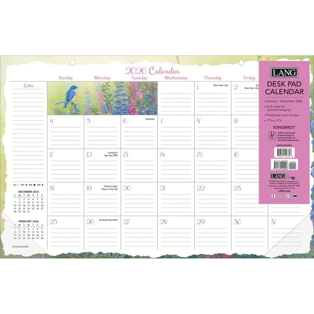 Songbirds 2026 Desk Pad Main Image