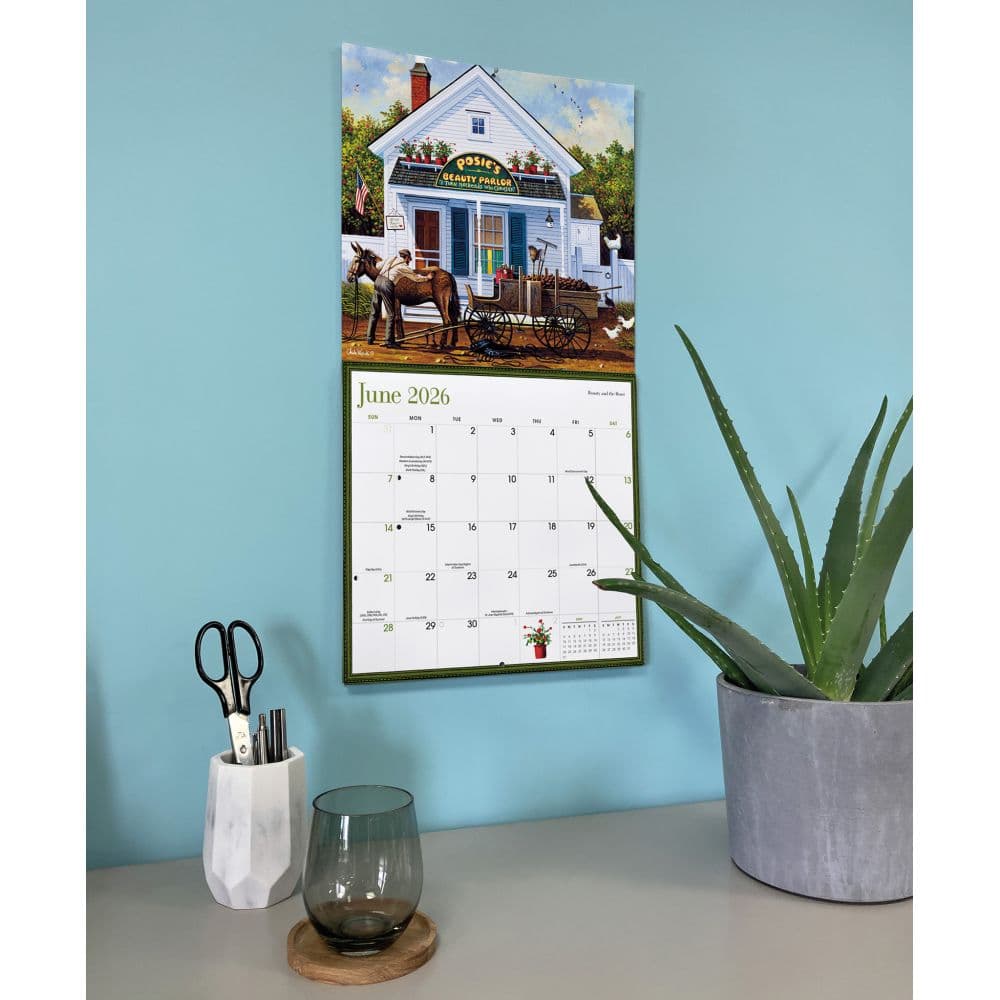 Wysocki Americana Deluxe 2026 Wall Calendar on a wall