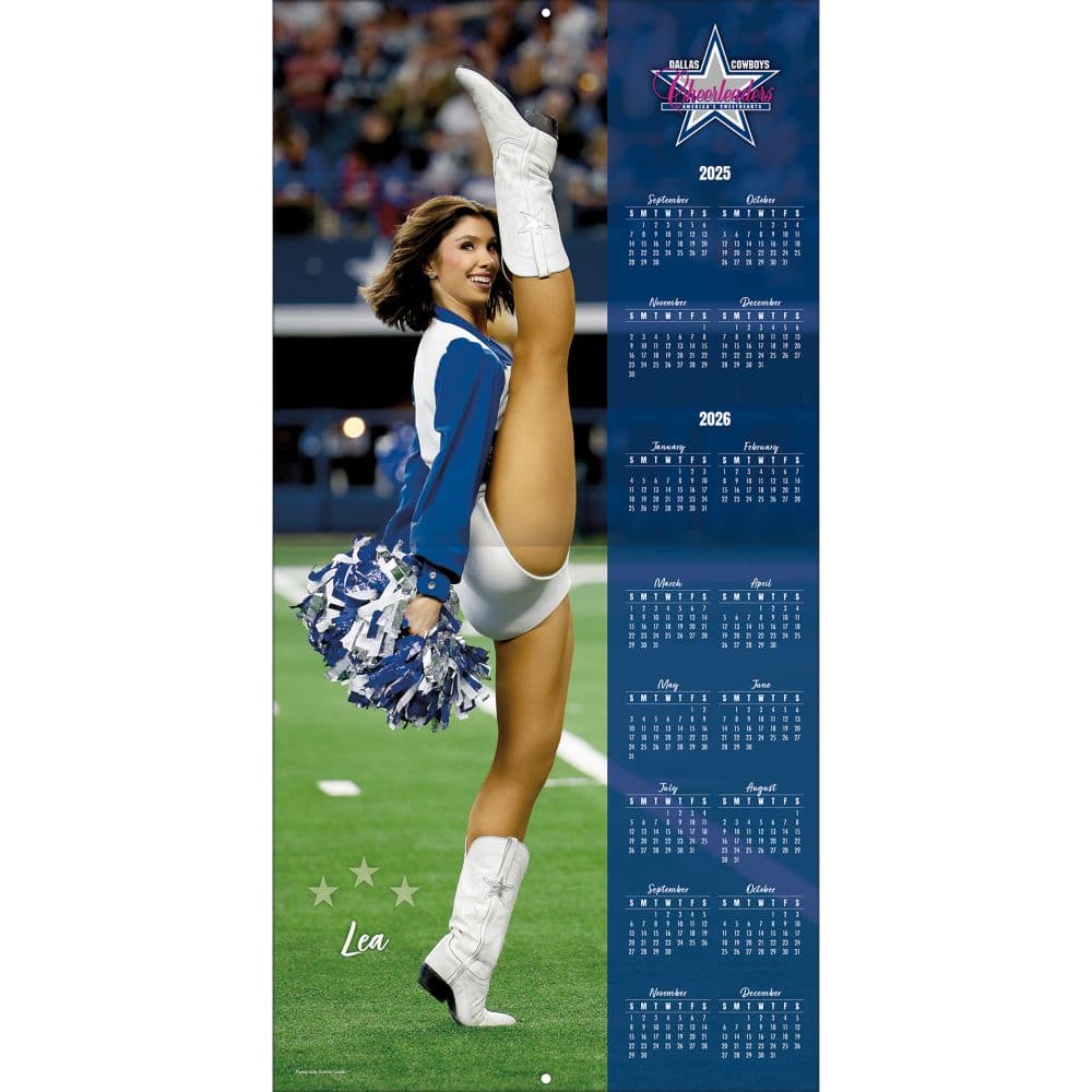 NFL Dallas Cowboys Cheerleaders 16 Month 2026 Wall Calendar Second Alternate Image
