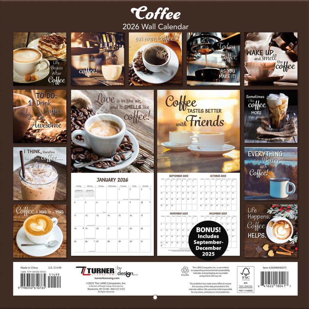 Coffee Photo 2026 Wall Calendar_ALT1