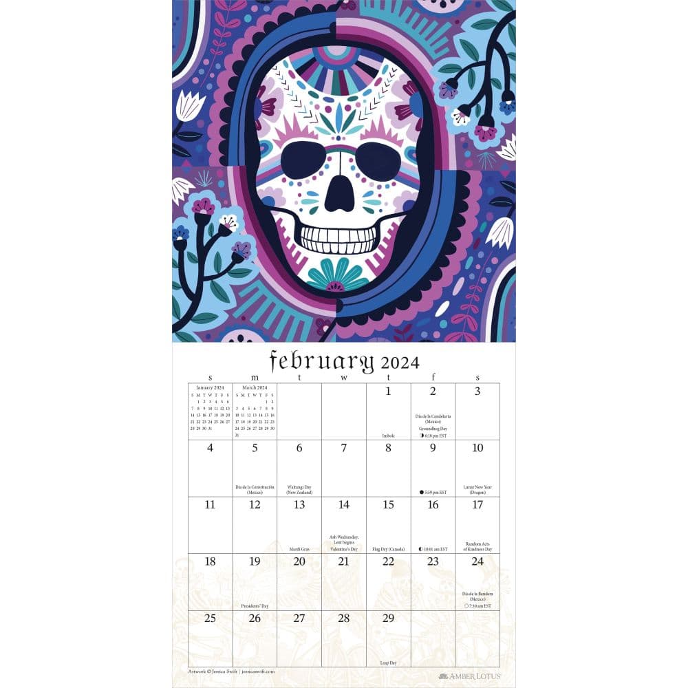 Sugar Skulls 2024 Mini Wall Calendar