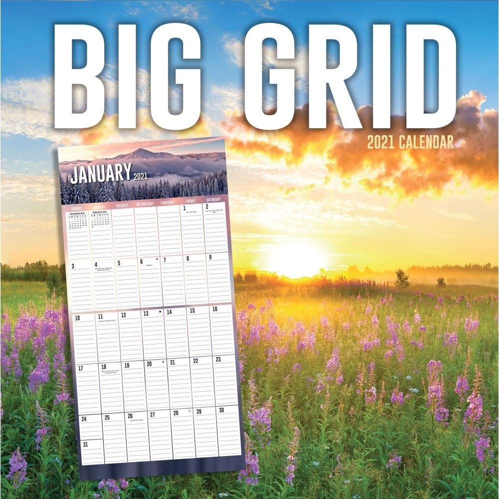 Big Grid Wall Calendar Calendars com
