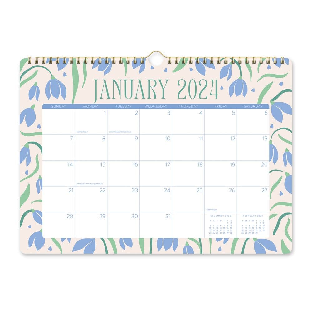 Flower Market Deluxe Spiral 2024 Wall Calendar