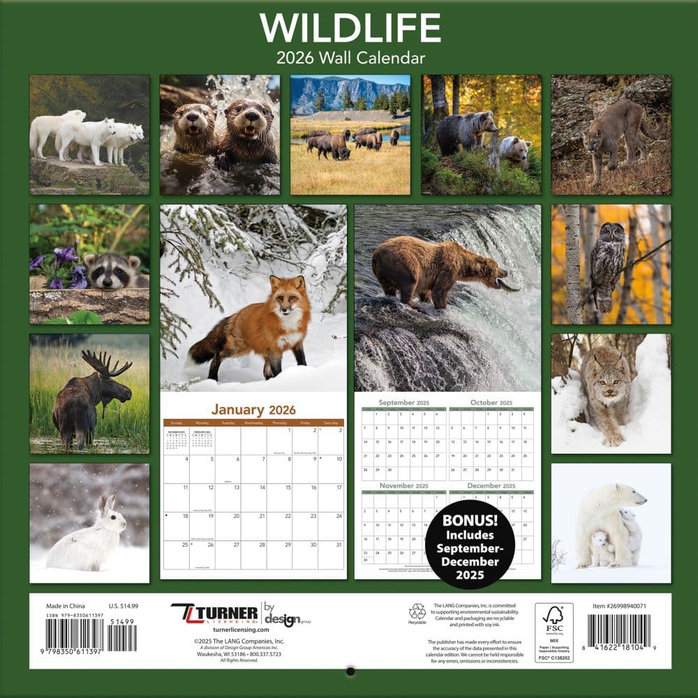 Wildlife 2026 Wall Calendar_ALT1