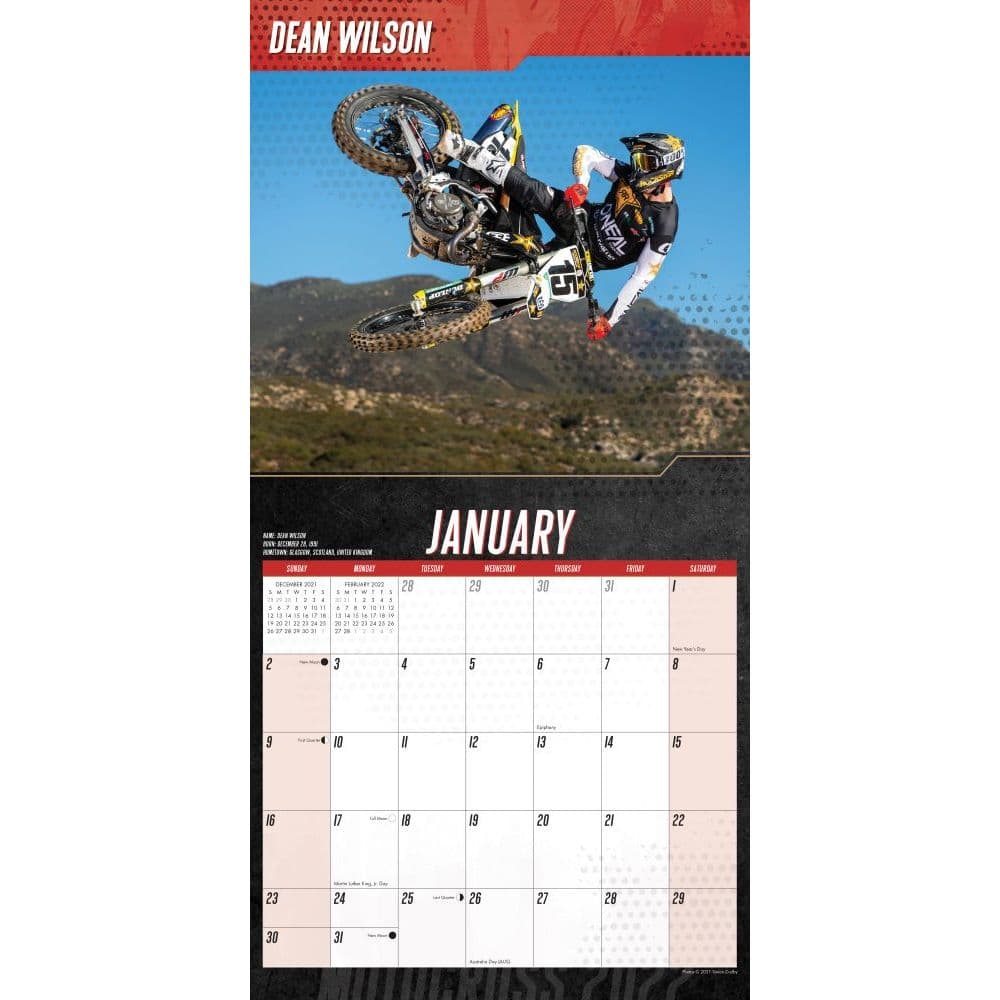 Calendrier Motocross Normandie 2023 Motocross 2022 Wall Calendar - Calendars.com