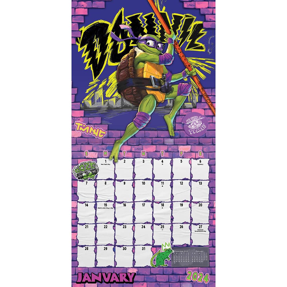 TMNT Mutant Mayhem 2024 Wall Calendar