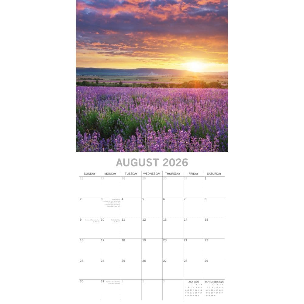 Lavender 2026 Wall Calendar Third Alternate Image