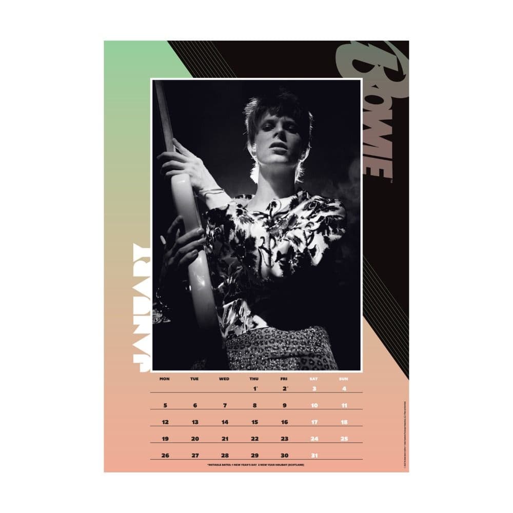David Bowie Poster 2026 Wall Calendar Second Alternate Image