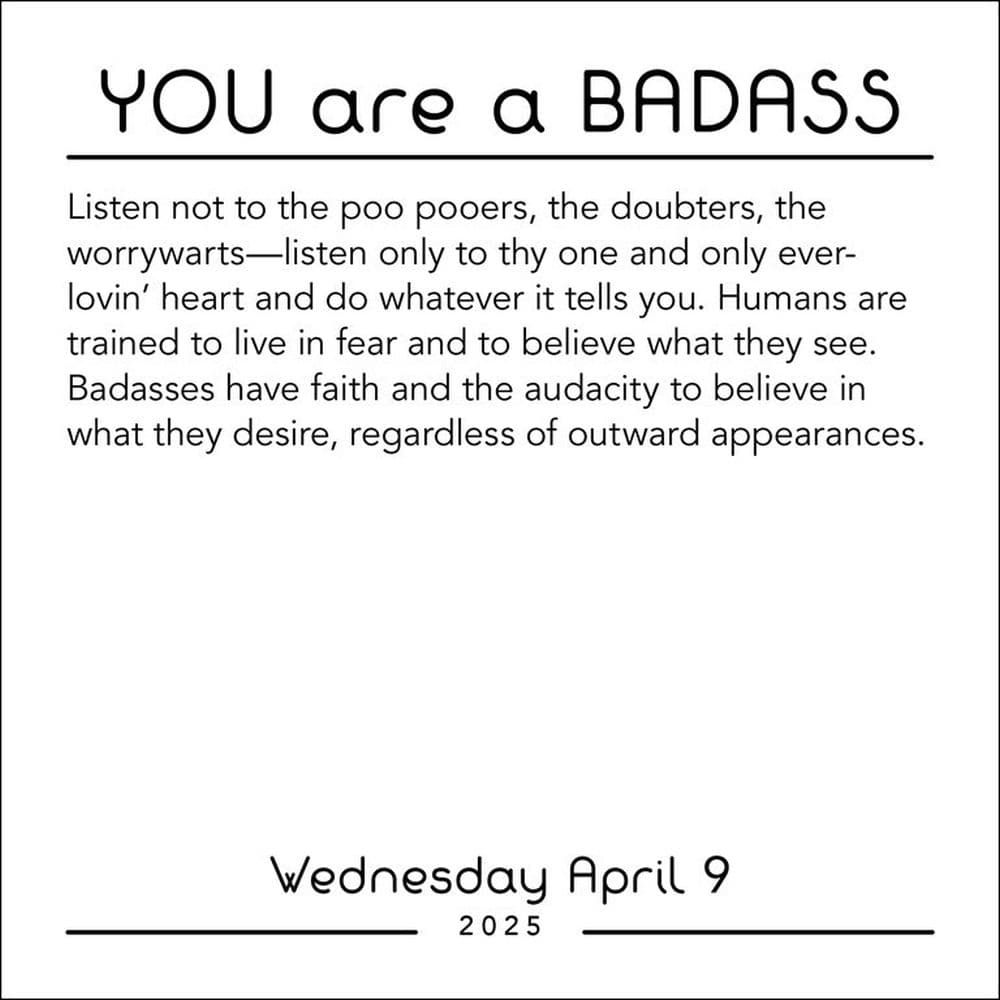 You Are a Badass 2025 Desk Calendar Alt3