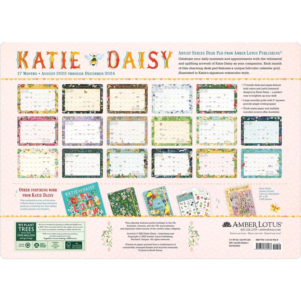 Katie Daisy 2024 Desk Pad - Calendars.com