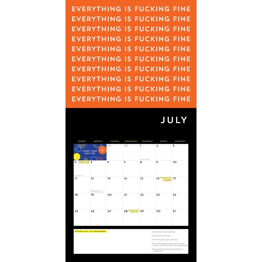 Fcking 2027 Wall Calendar Third Alternate Image