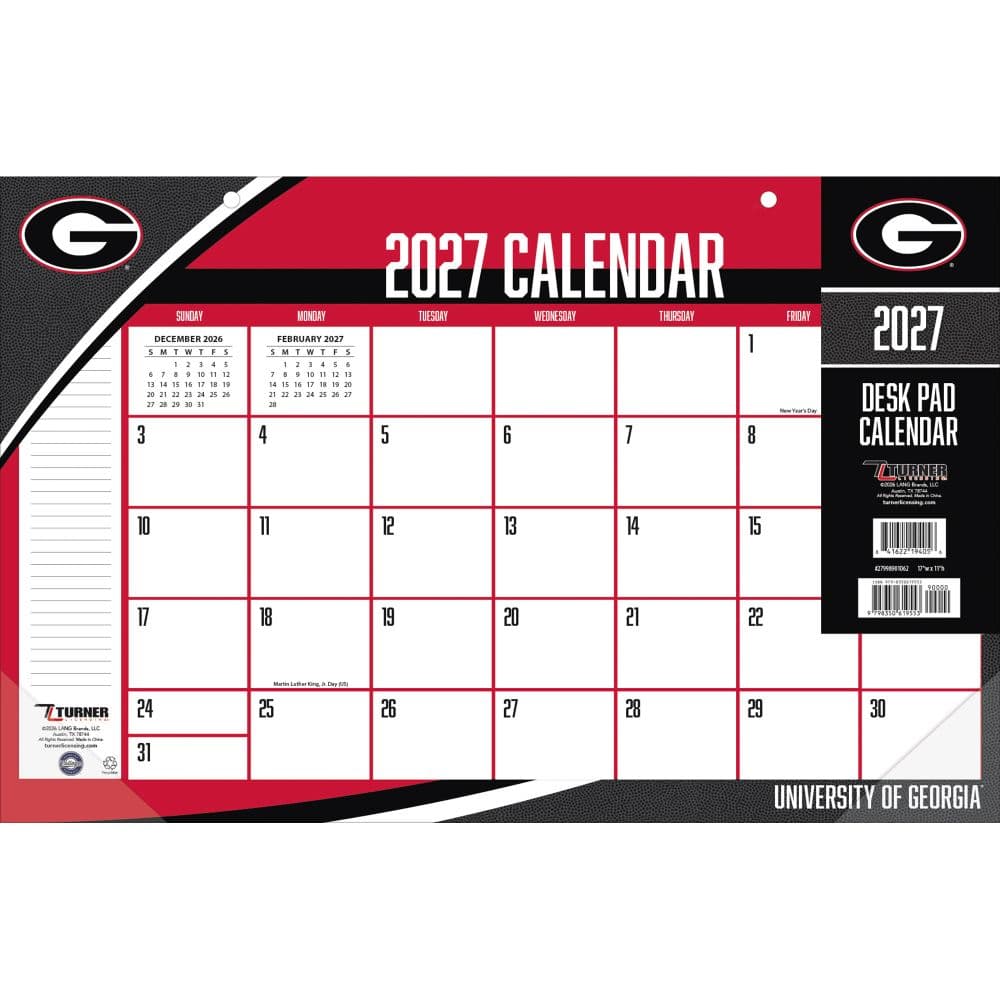 image COL Georgia Bulldogs 2027 Desk Pad Main Product Image