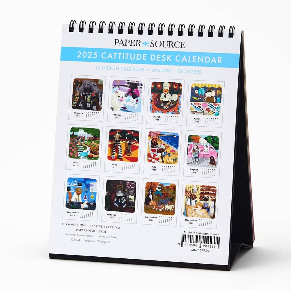 Catitude 2025 Wall Calendar back