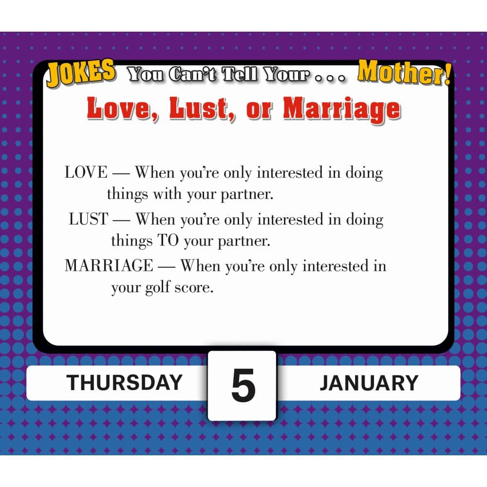 Jokes You Cant Tell Your Mother 2023 Desk Calendar Calendars