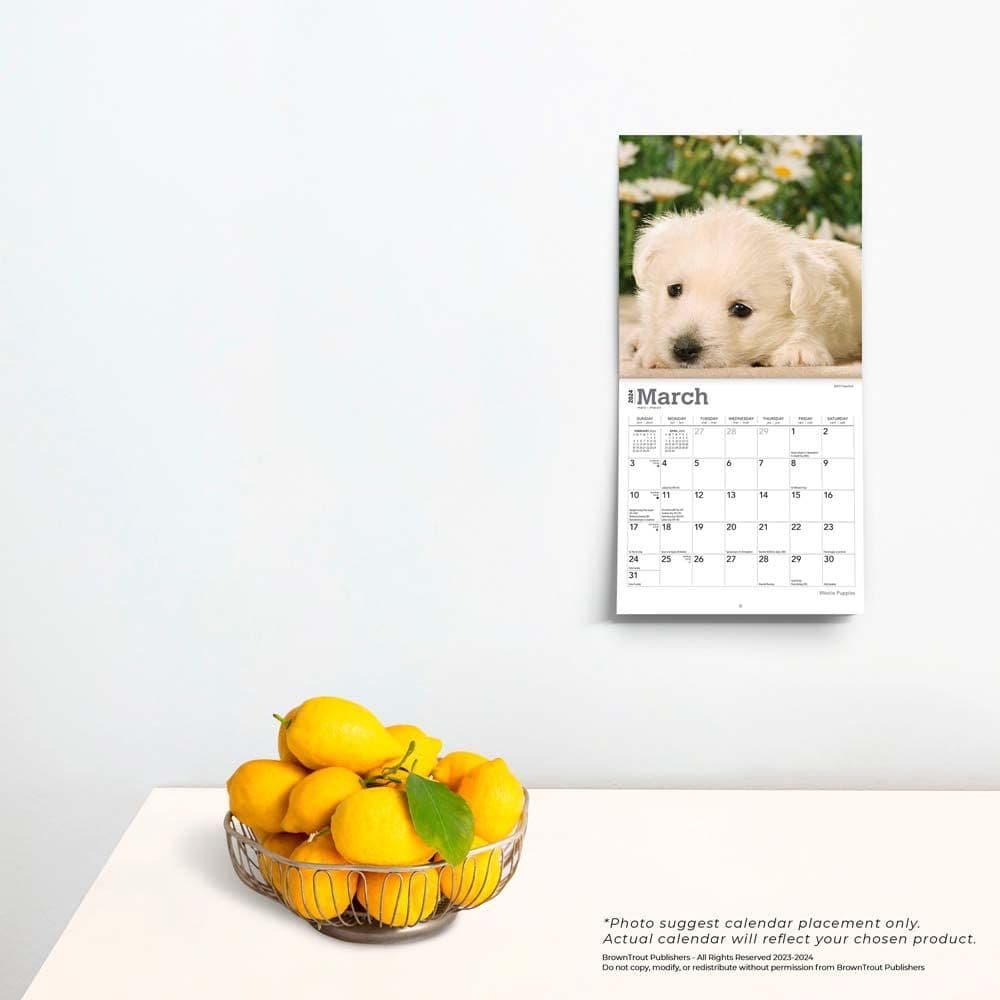 West Highland Terrier Puppies 2024 Mini Wall Calendar Third Alternate Image width=&quot;1000&quot; height=&quot;1000&quot;