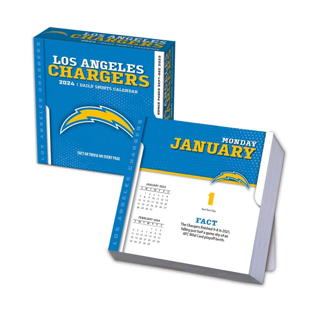Los Angeles Chargers 2024 Desk Calendar Main Product Image width=&quot;1000&quot; height=&quot;1000&quot;