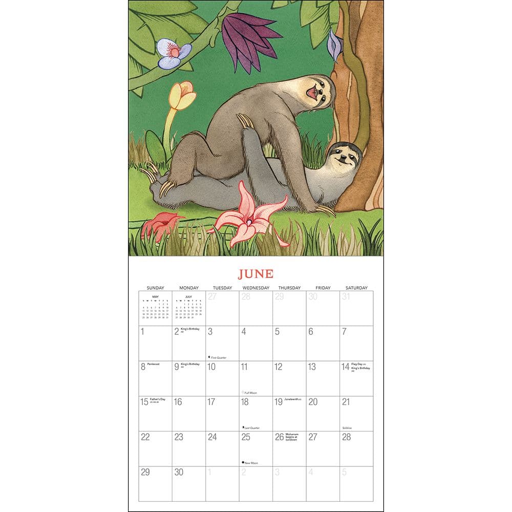 Kama Sutra Sloths 2025 Wall Calendar Third Alternate Image width="1000" height="1000"