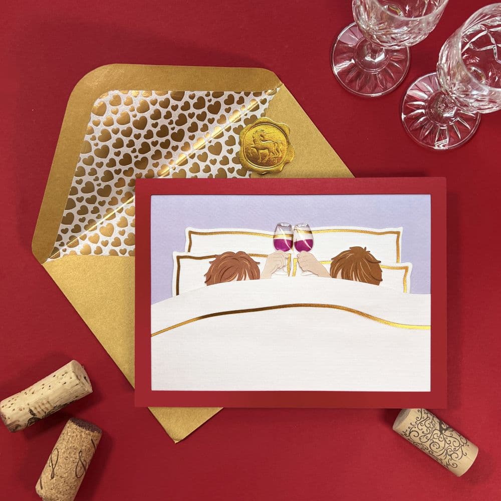 Wine in Bed Valentine Card Sixth Alternate Image