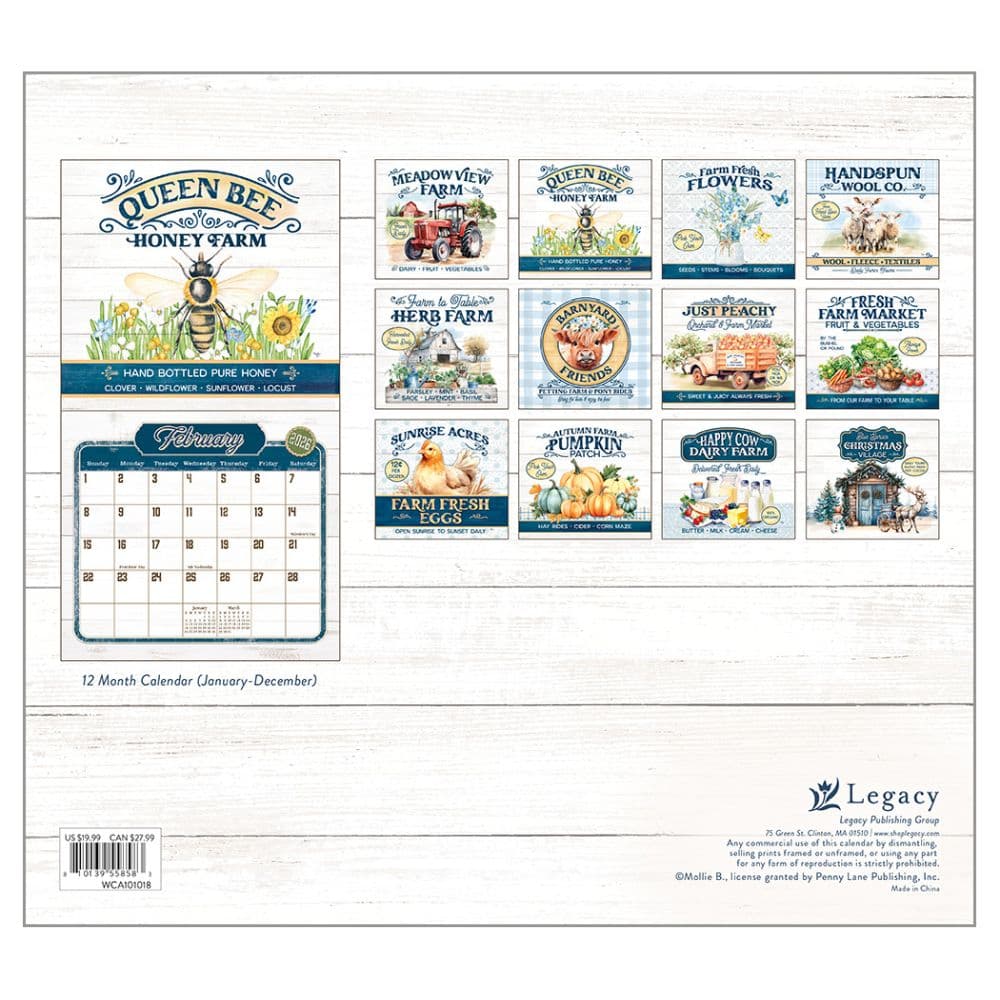 Farm to Table by Mollie B 2026 Wall Calendar First Alternate Image