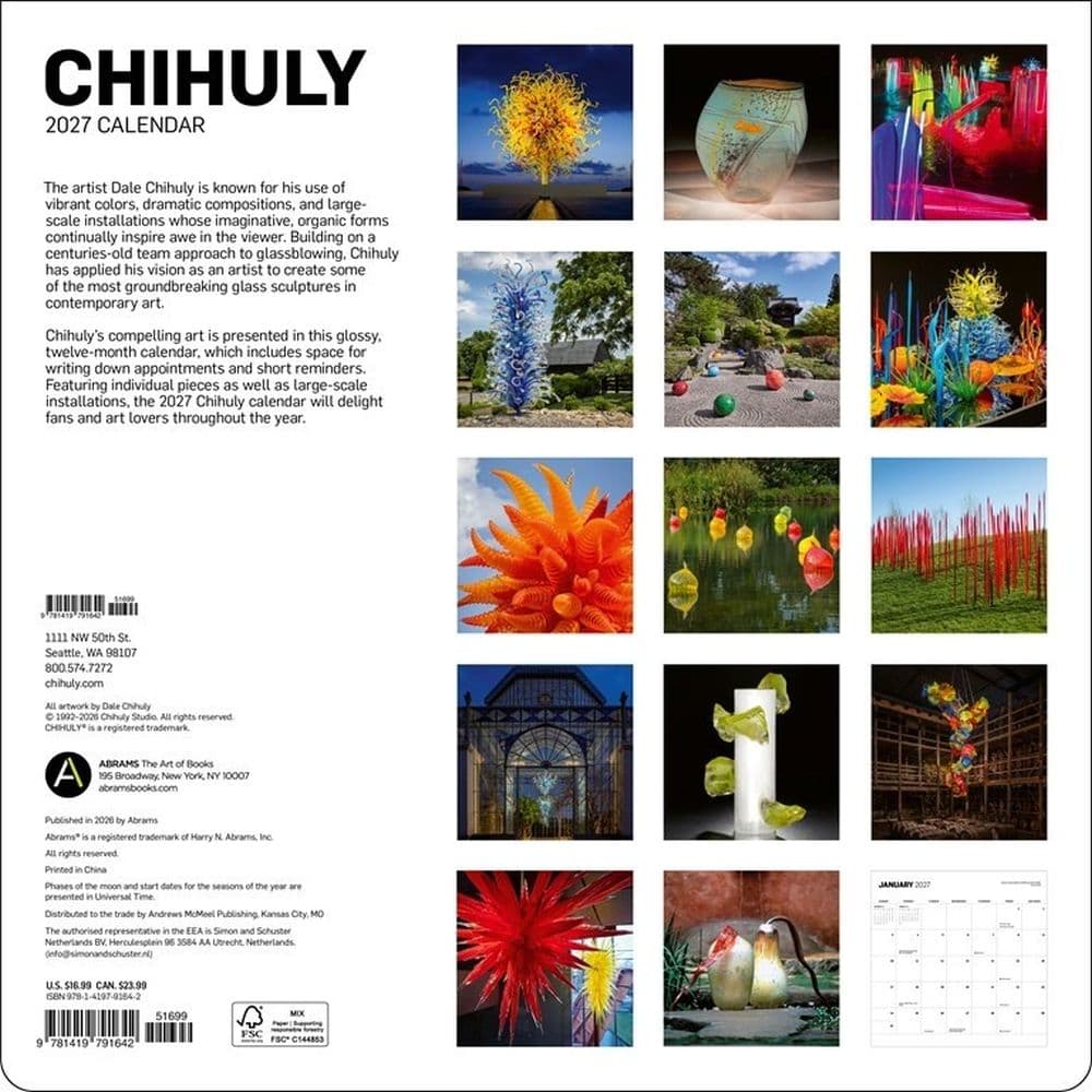 Chihuly 2027 Wall Calendar First Alternate Image