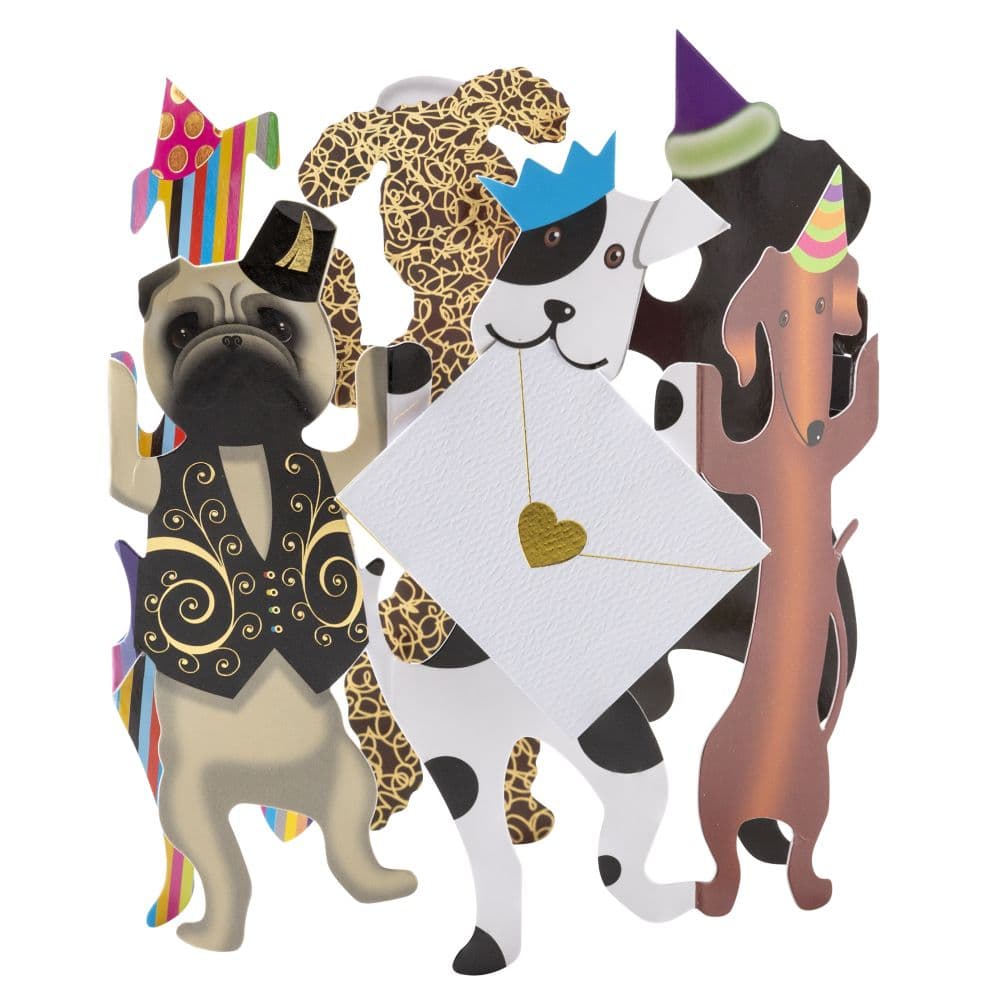 Dogs With Party Hats Greeting Card 2nd Product Detail  Image width=&quot;1000&quot; height=&quot;1000&quot;