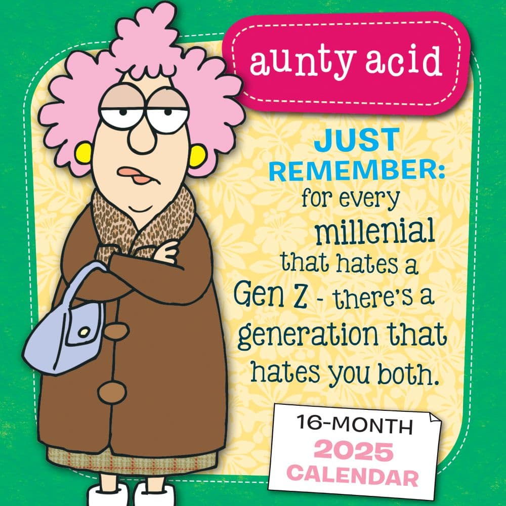 Aunty Acid Wall Calendar 2025