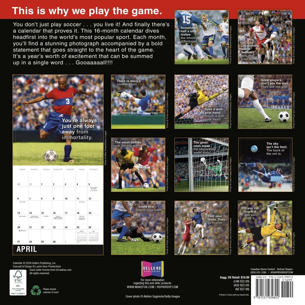 Soccer 2025 Wall Calendar First Alternate Image width=&quot;1000&quot; height=&quot;1000&quot;