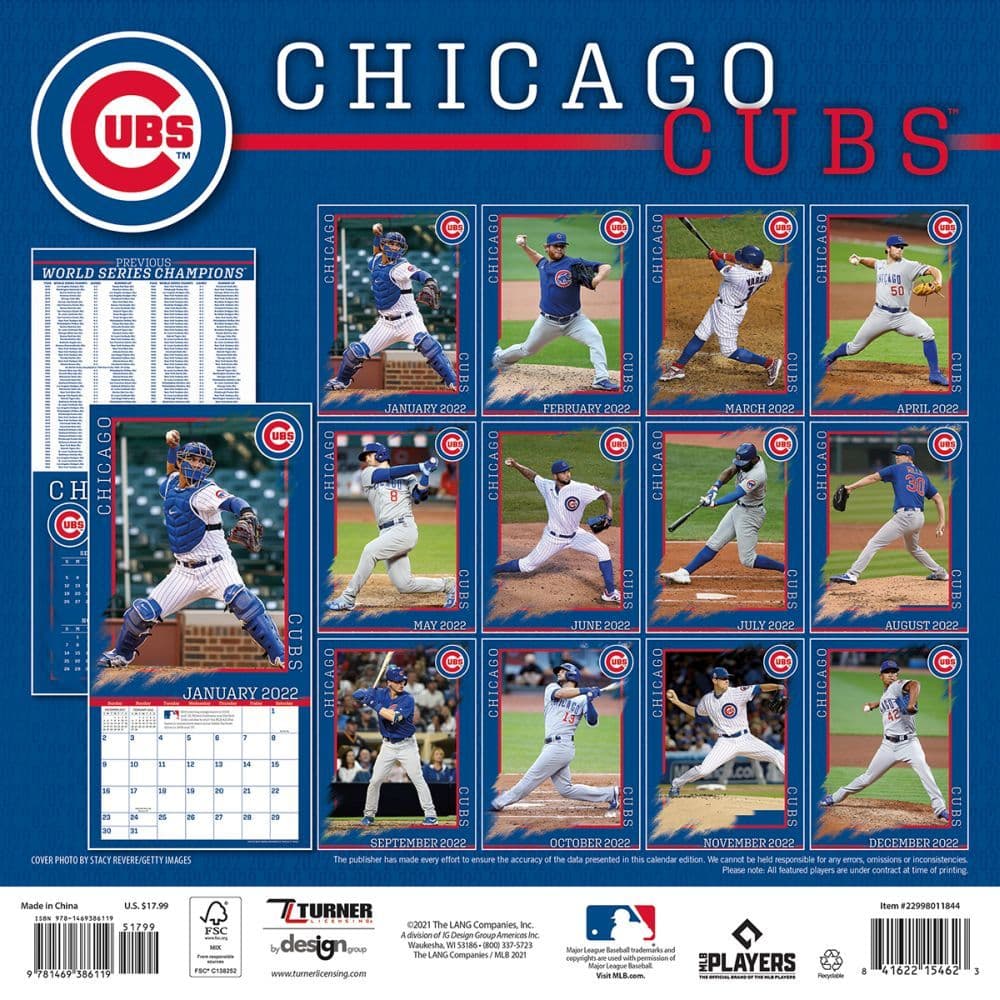 Chicago Cubs Calendar 2022 Chicago Cubs 2022 Wall Calendar - Calendars.com