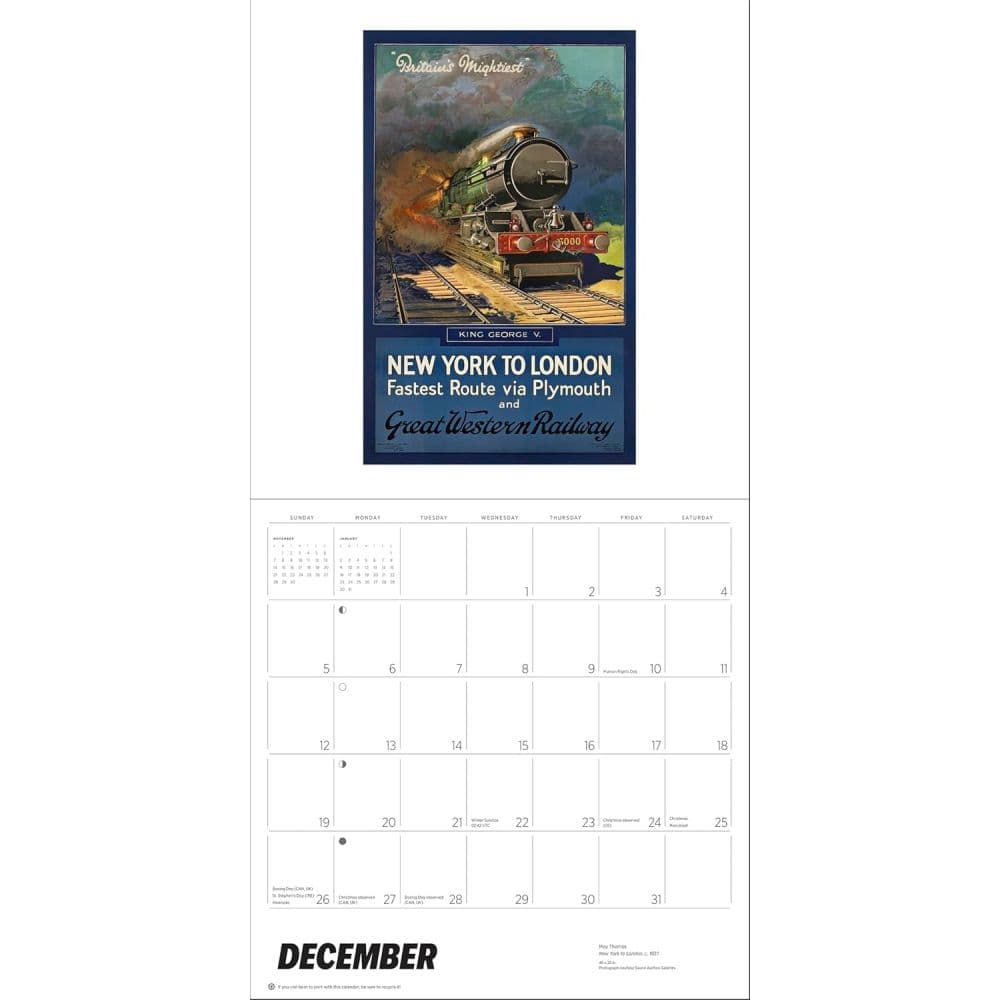 England by Rail Vintage Travel Posters 2027 Wall Calendar Sixth Alternate Image