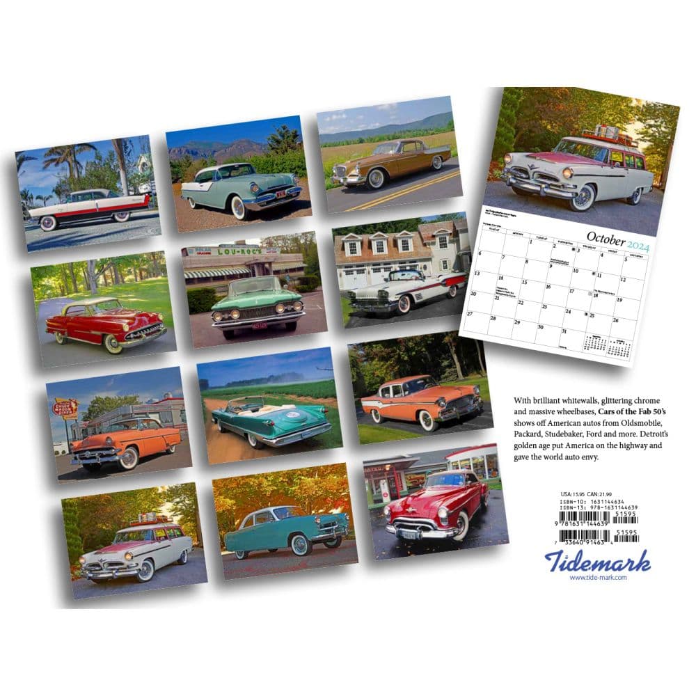 Cars of the Fab 50s 2024 Wall Calendar