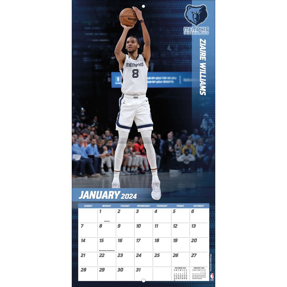 Memphis Grizzlies 2024 Wall Calendar - Calendars.com